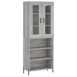 Hoge kast 69,5x34x180 cm bewerkt hout grijs sonoma eikenkleurig - AllerleiShop