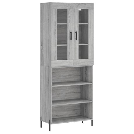 Hoge kast 69,5x34x180 cm bewerkt hout grijs sonoma eikenkleurig - AllerleiShop