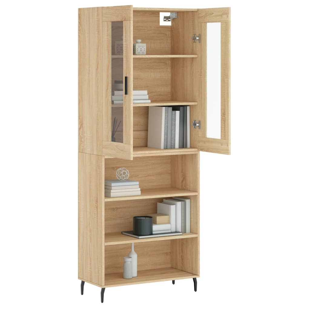 Hoge kast 69,5x34x180 cm bewerkt hout sonoma eikenkleurig - AllerleiShop