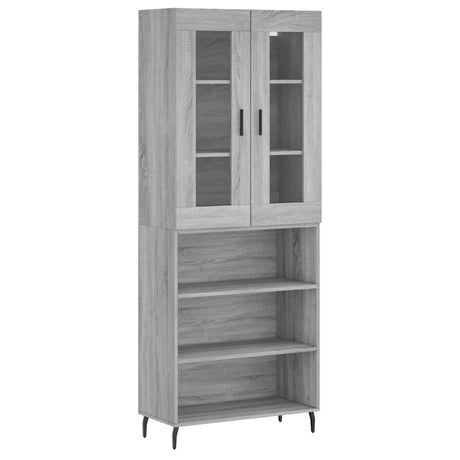 Hoge kast 69,5x34x180 cm bewerkt hout grijs sonoma eikenkleurig - AllerleiShop