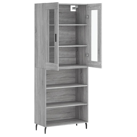 Hoge kast 69,5x34x180 cm bewerkt hout grijs sonoma eikenkleurig - AllerleiShop