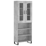 Hoge kast 69,5x34x180 cm bewerkt hout betongrijs - AllerleiShop