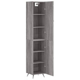 Hoge kast 34,5x34x180 cm bewerkt hout grijs sonoma eikenkleurig - AllerleiShop