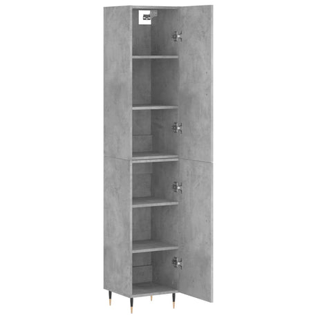 Hoge kast 34,5x34x180 cm bewerkt hout betongrijs - AllerleiShop