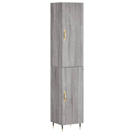 Hoge kast 34,5x34x180 cm bewerkt hout grijs sonoma eikenkleurig - AllerleiShop