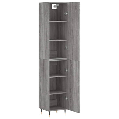 Hoge kast 34,5x34x180 cm bewerkt hout grijs sonoma eikenkleurig - AllerleiShop