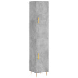 Hoge kast 34,5x34x180 cm bewerkt hout betongrijs - AllerleiShop