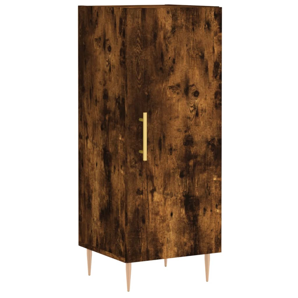 Hoge kast 34,5x34x180 cm bewerkt hout gerookt eikenkleurig - AllerleiShop