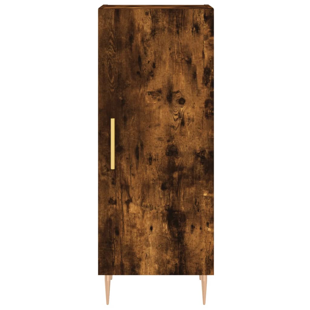 Hoge kast 34,5x34x180 cm bewerkt hout gerookt eikenkleurig - AllerleiShop