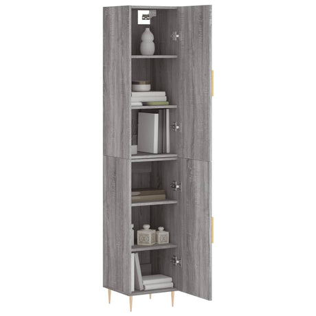 Hoge kast 34,5x34x180 cm bewerkt hout grijs sonoma eikenkleurig - AllerleiShop