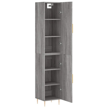 Hoge kast 34,5x34x180 cm bewerkt hout grijs sonoma eikenkleurig - AllerleiShop