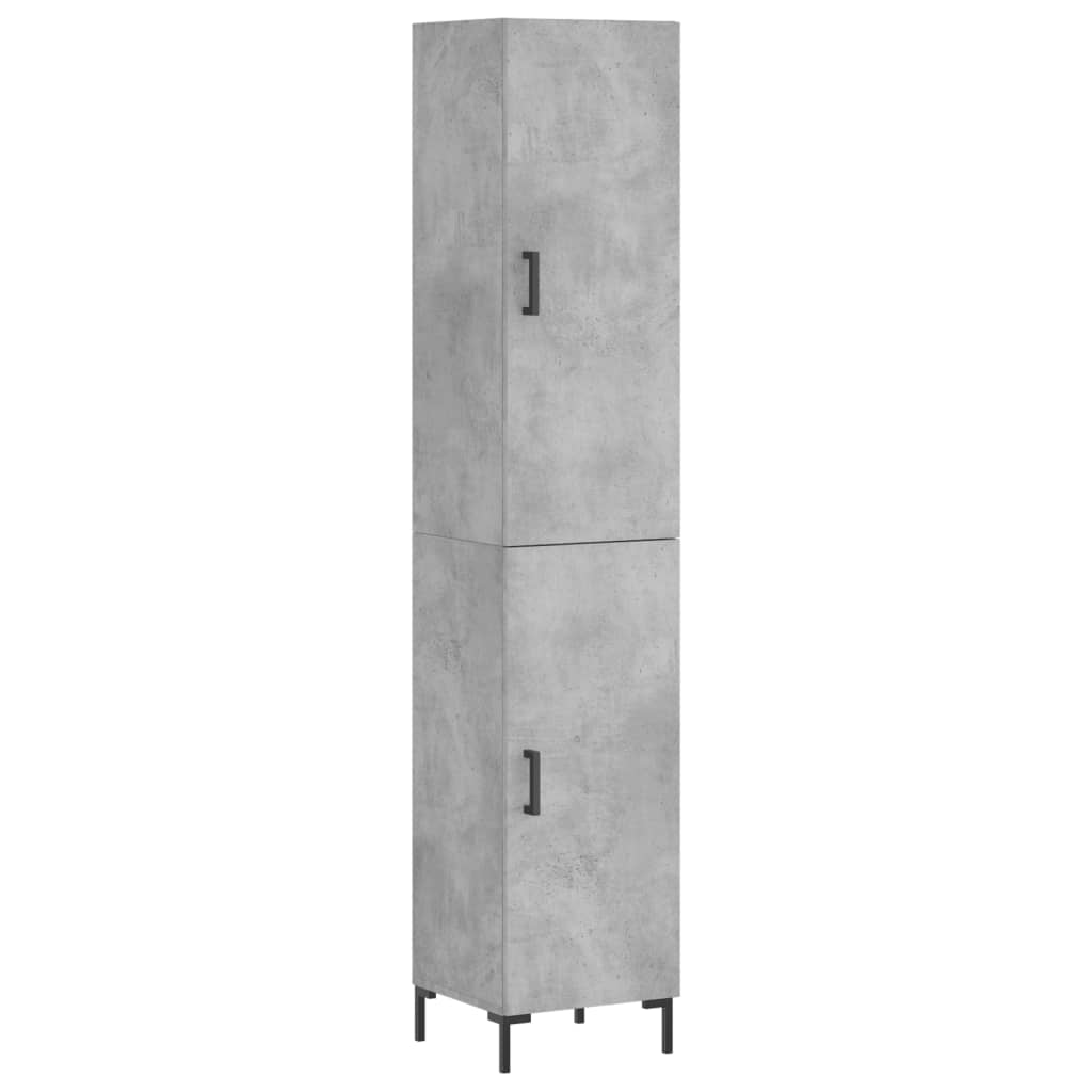 Hoge kast 34,5x34x180 cm bewerkt hout betongrijs - AllerleiShop