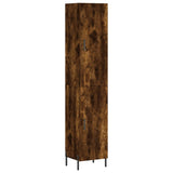 Hoge kast 34,5x34x180 cm bewerkt hout gerookt eikenkleurig - AllerleiShop