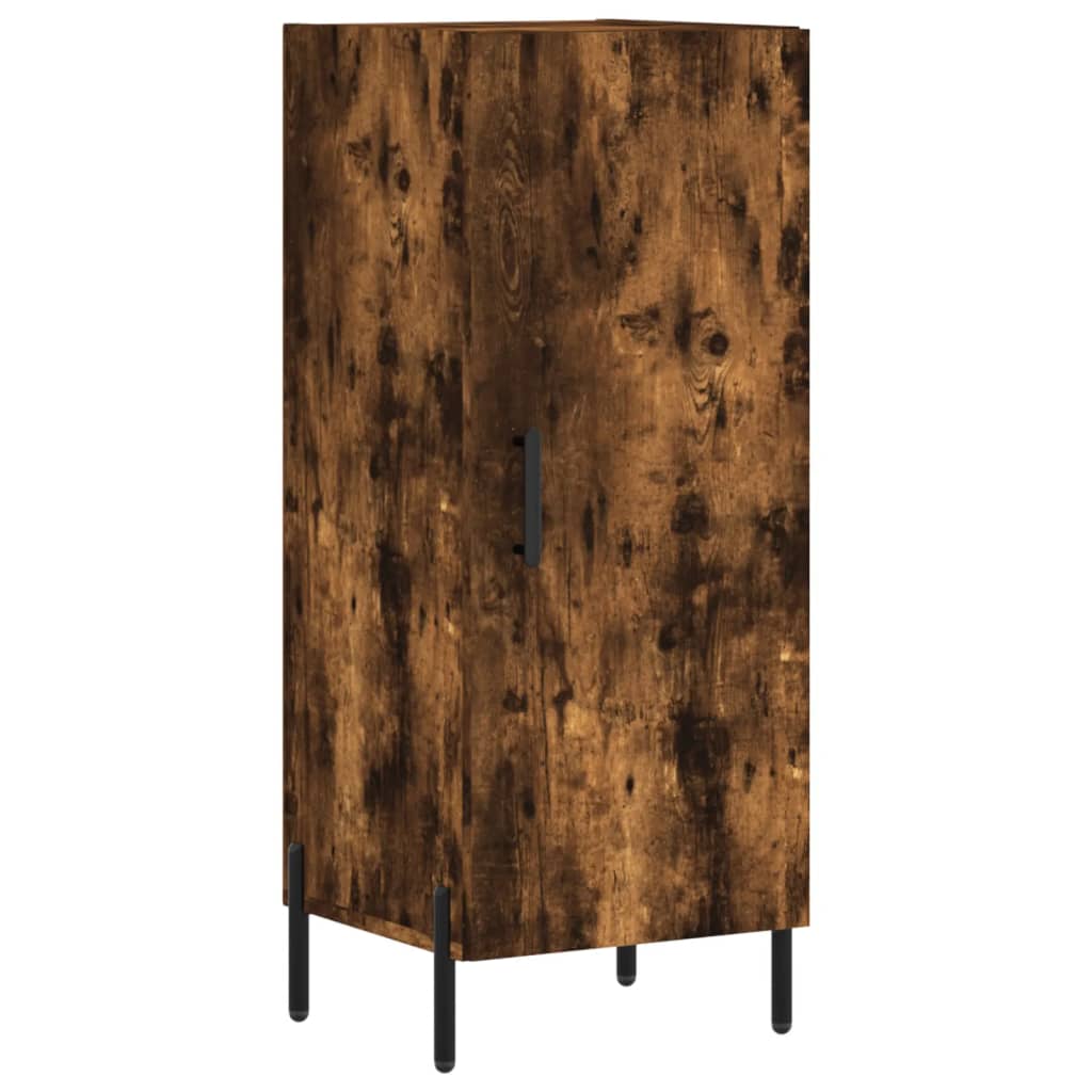 Hoge kast 34,5x34x180 cm bewerkt hout gerookt eikenkleurig - AllerleiShop