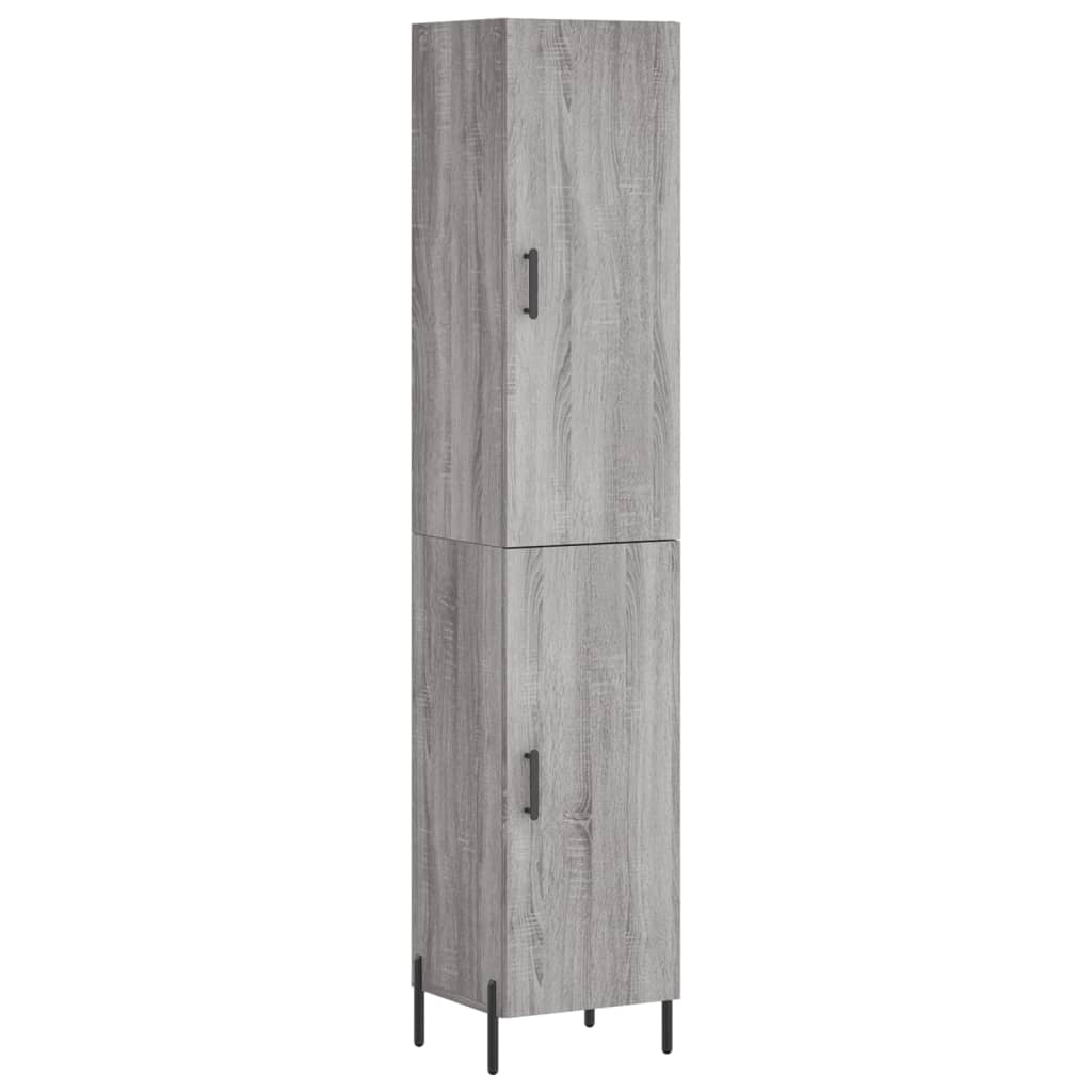 Hoge kast 34,5x34x180 cm bewerkt hout grijs sonoma eikenkleurig - AllerleiShop