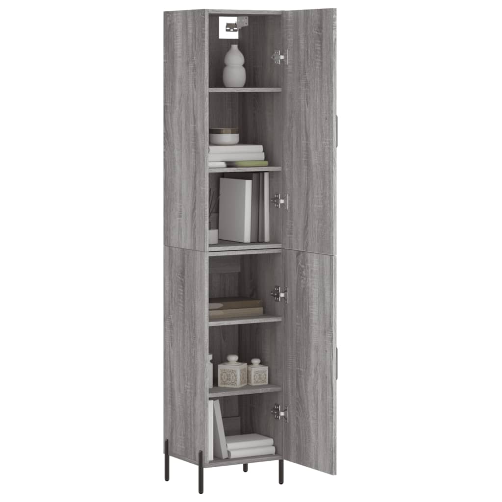 Hoge kast 34,5x34x180 cm bewerkt hout grijs sonoma eikenkleurig - AllerleiShop