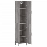 Hoge kast 34,5x34x180 cm bewerkt hout grijs sonoma eikenkleurig - AllerleiShop