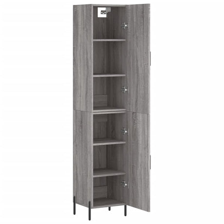 Hoge kast 34,5x34x180 cm bewerkt hout grijs sonoma eikenkleurig - AllerleiShop