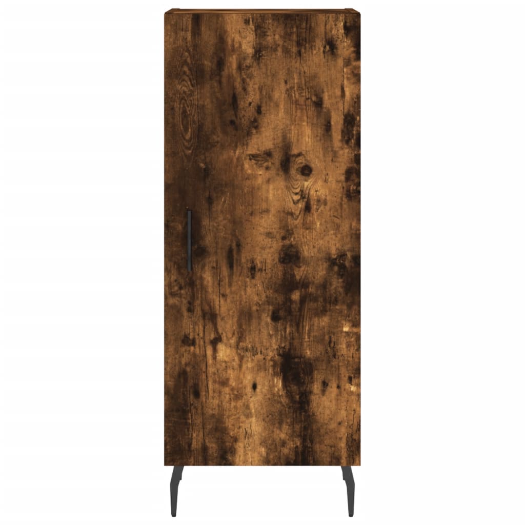 Hoge kast 34,5x34x180 cm bewerkt hout gerookt eikenkleurig - AllerleiShop