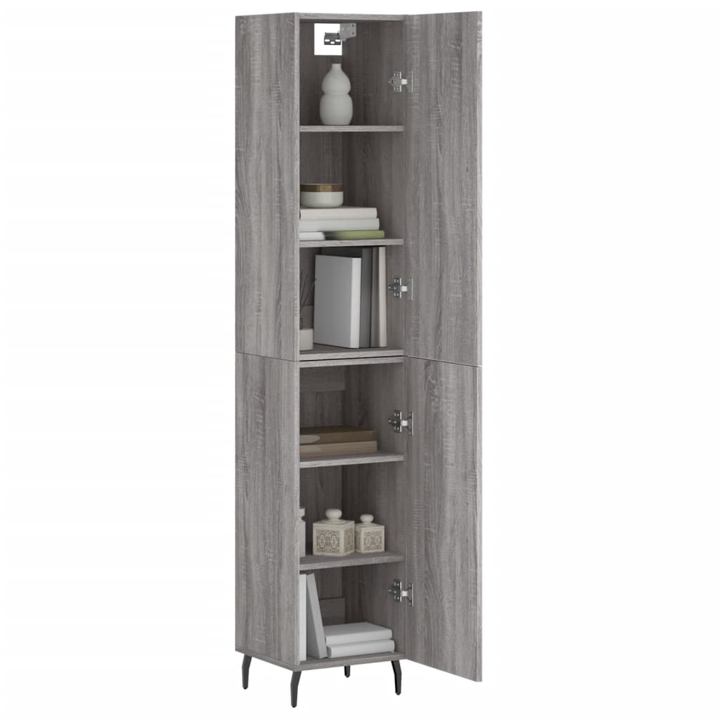 Hoge kast 34,5x34x180 cm bewerkt hout grijs sonoma eikenkleurig - AllerleiShop