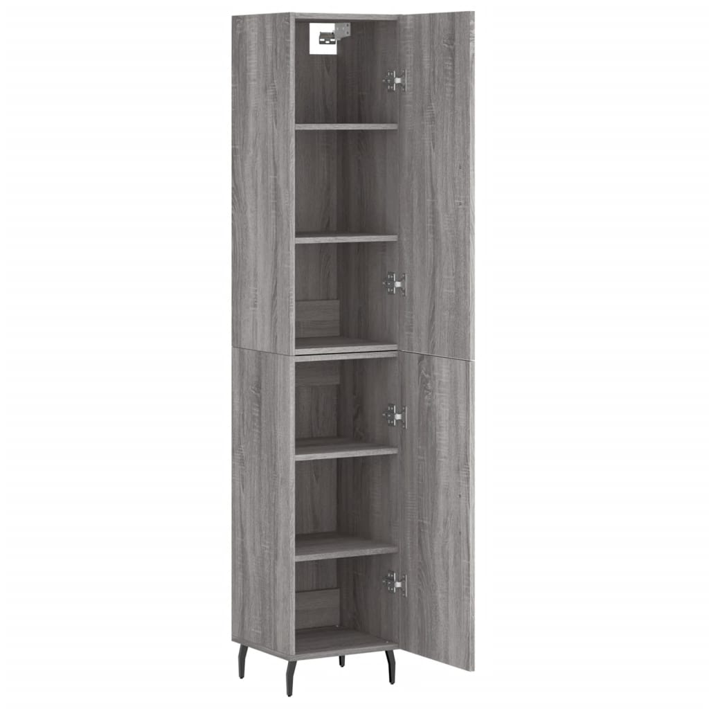 Hoge kast 34,5x34x180 cm bewerkt hout grijs sonoma eikenkleurig - AllerleiShop