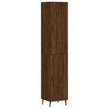 Hoge kast 34,5x34x180 cm bewerkt hout bruin eikenkleur - AllerleiShop