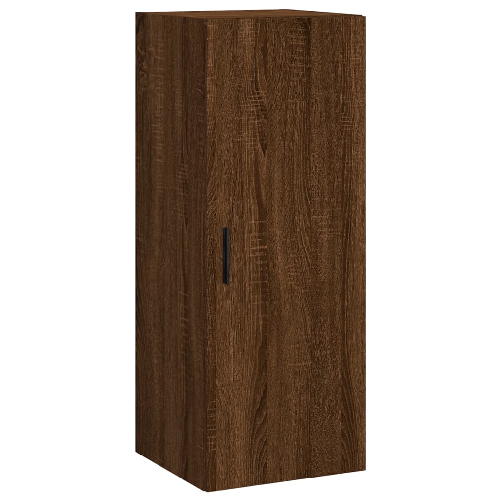 Hoge kast 34,5x34x180 cm bewerkt hout bruin eikenkleur - AllerleiShop