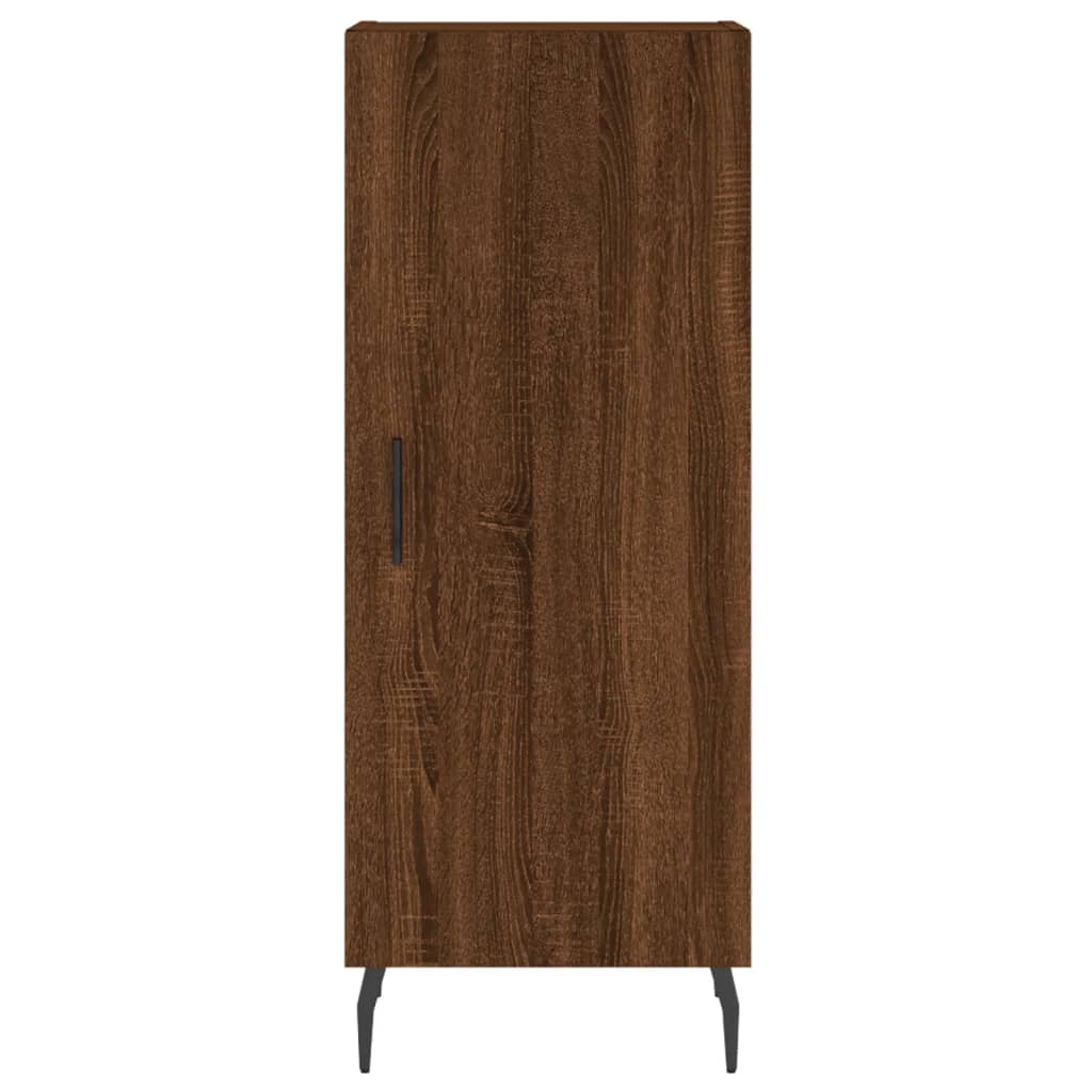 Hoge kast 34,5x34x180 cm bewerkt hout bruin eikenkleur - AllerleiShop