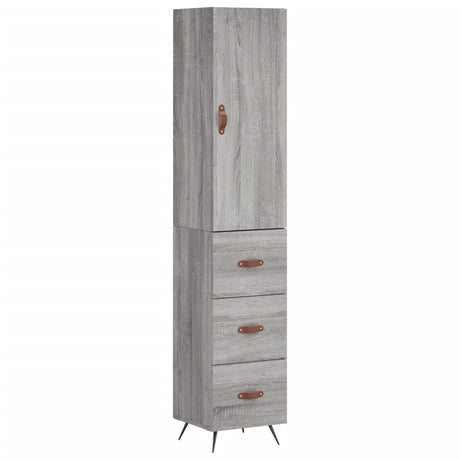 Hoge kast 34,5x34x180 cm bewerkt hout grijs sonoma eikenkleurig - AllerleiShop