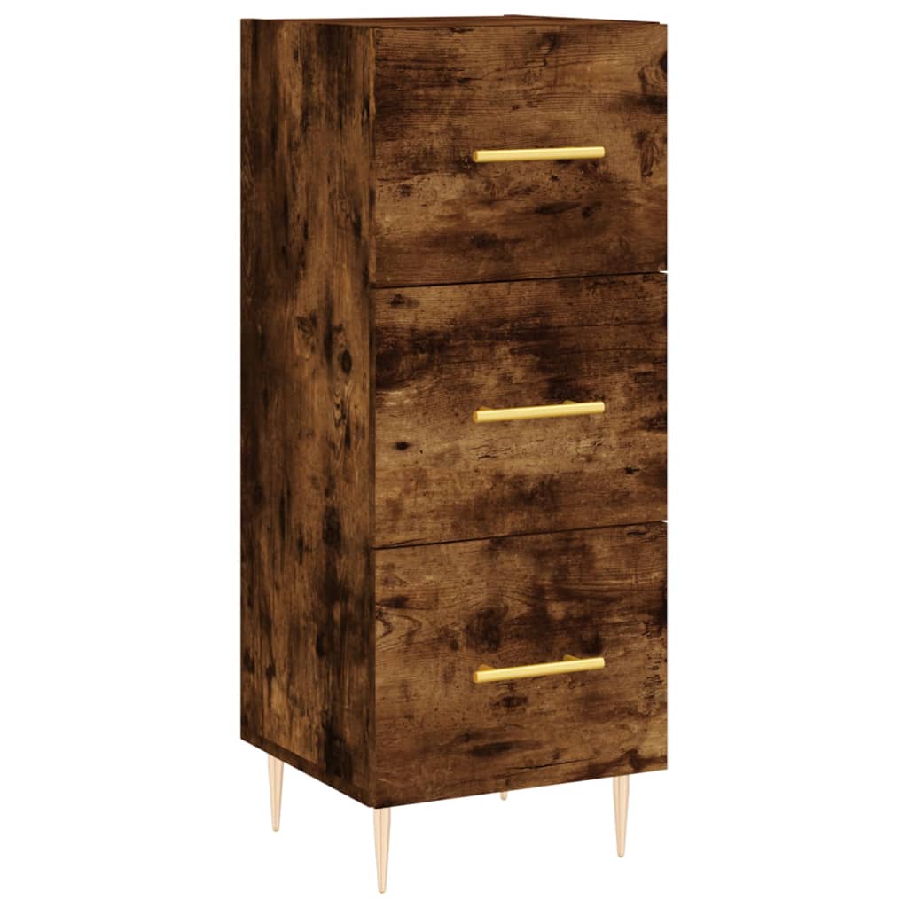 Hoge kast 34,5x34x180 cm bewerkt hout gerookt eikenkleurig - AllerleiShop