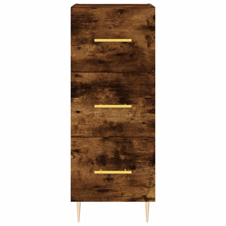 Hoge kast 34,5x34x180 cm bewerkt hout gerookt eikenkleurig - AllerleiShop