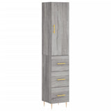 Hoge kast 34,5x34x180 cm bewerkt hout grijs sonoma eikenkleurig - AllerleiShop