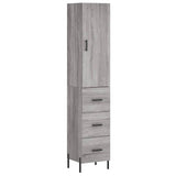 Hoge kast 34,5x34x180 cm bewerkt hout grijs sonoma eikenkleurig - AllerleiShop