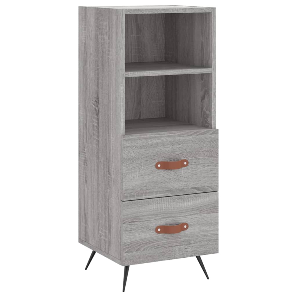 Hoge kast 34,5x34x180 cm bewerkt hout grijs sonoma eikenkleurig - AllerleiShop