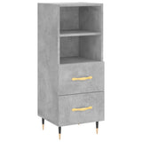 Hoge kast 34,5x34x180 cm bewerkt hout betongrijs - AllerleiShop