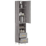 Hoge kast 34,5x34x180 cm bewerkt hout grijs sonoma eikenkleurig - AllerleiShop