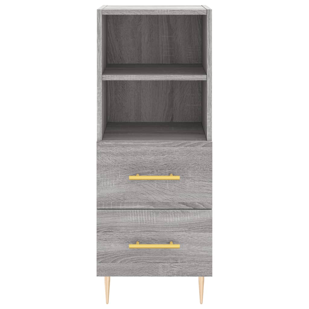 Hoge kast 34,5x34x180 cm bewerkt hout grijs sonoma eikenkleurig - AllerleiShop