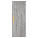 Hoge kast 34,5x34x180 cm bewerkt hout grijs sonoma eikenkleurig - AllerleiShop