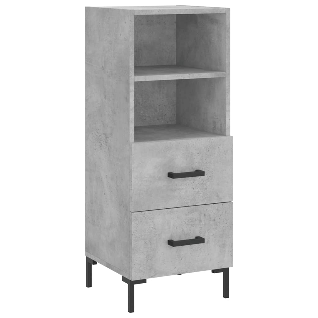 Hoge kast 34,5x34x180 cm bewerkt hout betongrijs - AllerleiShop