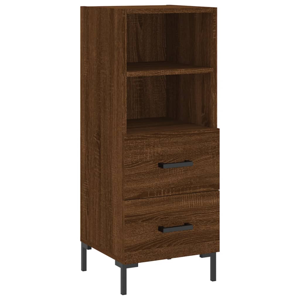 Hoge kast 34,5x34x180 cm bewerkt hout bruin eikenkleur - AllerleiShop