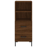 Hoge kast 34,5x34x180 cm bewerkt hout bruin eikenkleur - AllerleiShop