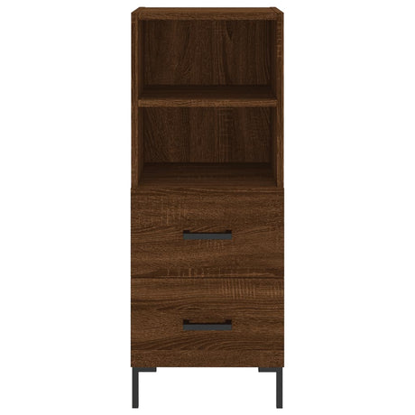 Hoge kast 34,5x34x180 cm bewerkt hout bruin eikenkleur - AllerleiShop