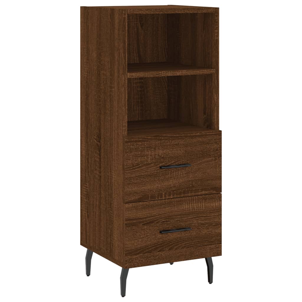 Hoge kast 34,5x34x180 cm bewerkt hout bruin eikenkleur - AllerleiShop