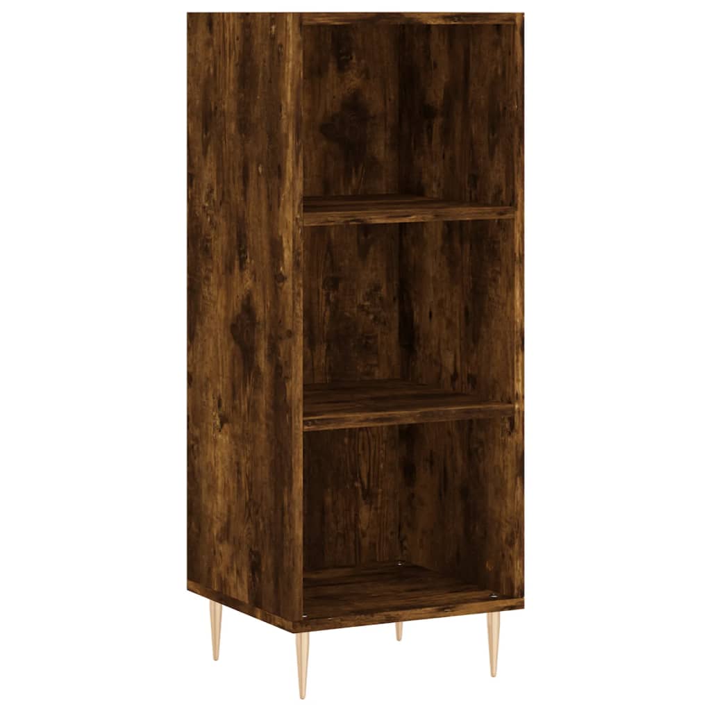 Hoge kast 34,5x34x180 cm bewerkt hout gerookt eikenkleurig - AllerleiShop