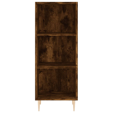 Hoge kast 34,5x34x180 cm bewerkt hout gerookt eikenkleurig - AllerleiShop