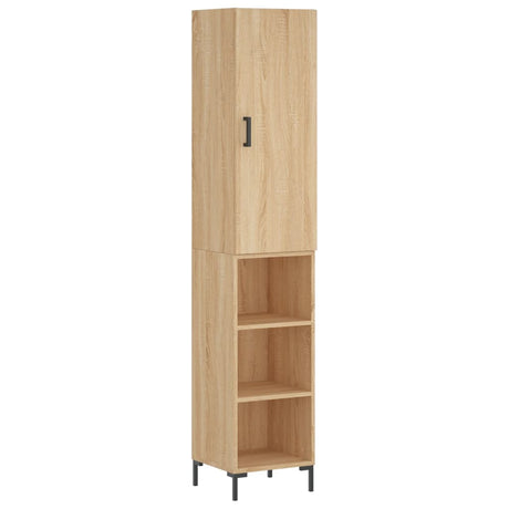 Hoge kast 34,5x34x180 cm bewerkt hout sonoma eikenkleurig - AllerleiShop