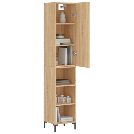 Hoge kast 34,5x34x180 cm bewerkt hout sonoma eikenkleurig - AllerleiShop