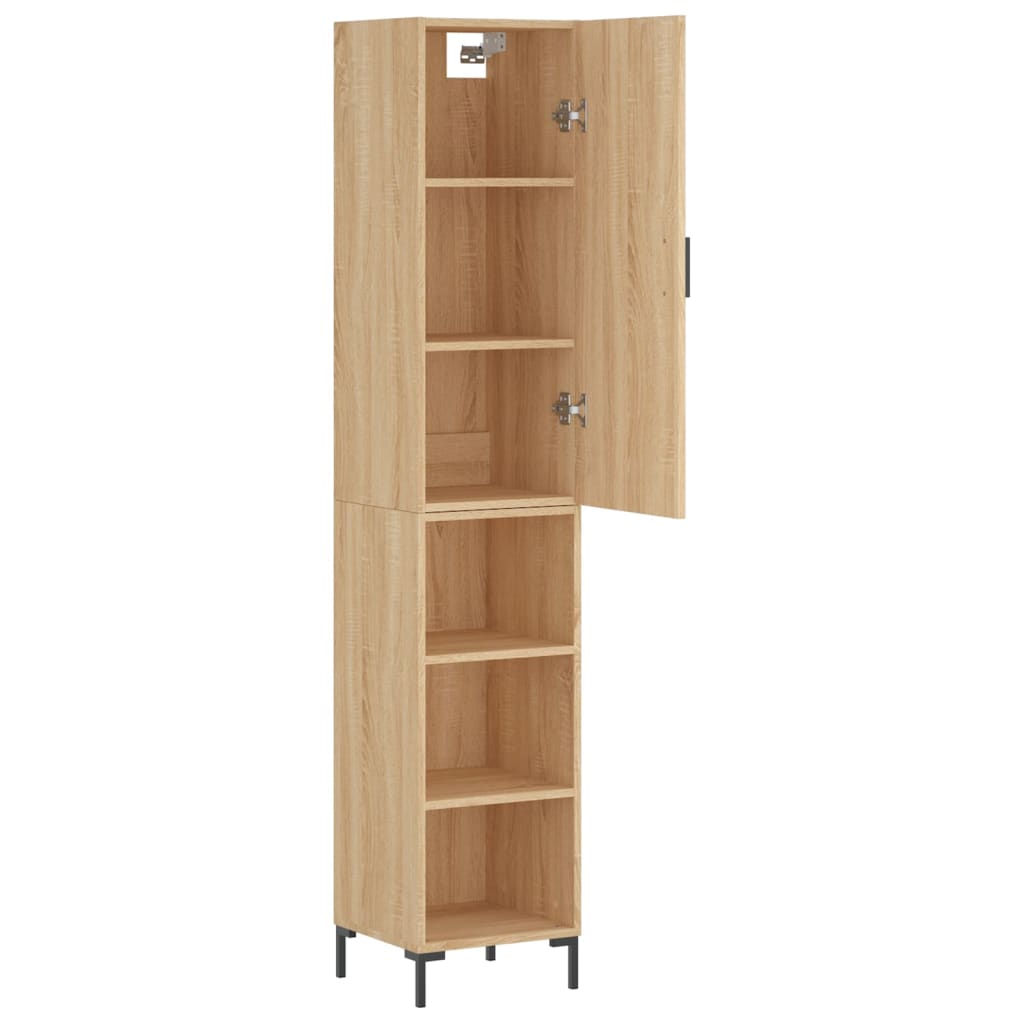 Hoge kast 34,5x34x180 cm bewerkt hout sonoma eikenkleurig - AllerleiShop