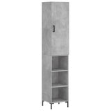 Hoge kast 34,5x34x180 cm bewerkt hout betongrijs - AllerleiShop