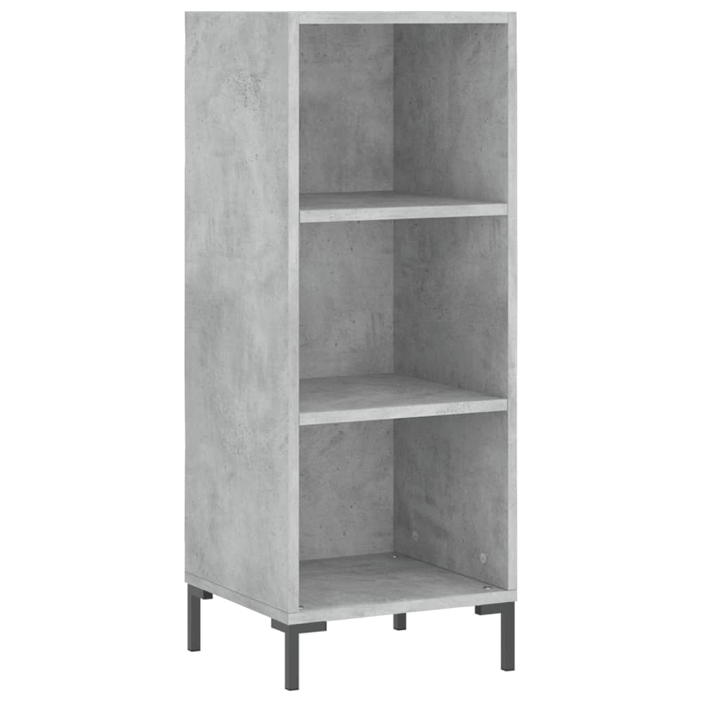 Hoge kast 34,5x34x180 cm bewerkt hout betongrijs - AllerleiShop